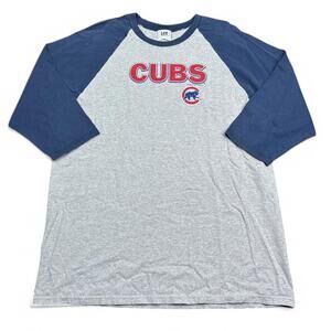 Vintage Y2K Lee Sport Chicago Cubs Baseball T Shirt Mens Size XL Gray Blue MLB